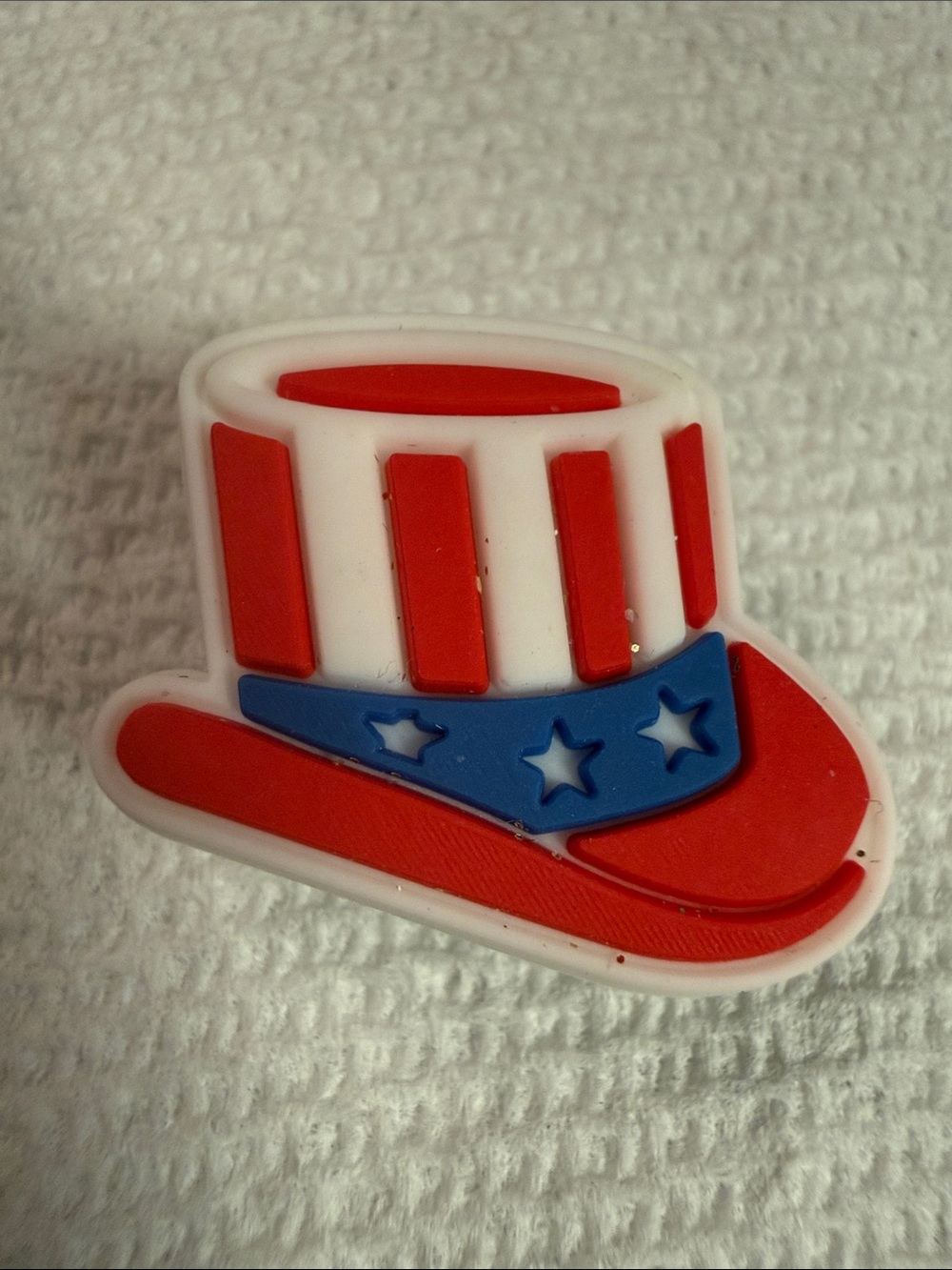 Patriotic Red White Blue Uncle Sam Shoe Charm